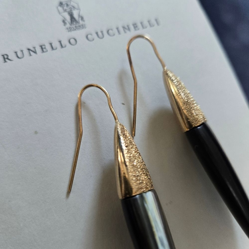 Brunello Cucinelli Horn & Sterling Silver Earrings - Picture 8 of 15